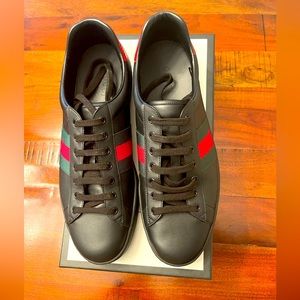 Gucci Ace Sneakers Size 12 men!  Gently worn twice!! AUTHENTIC!!!